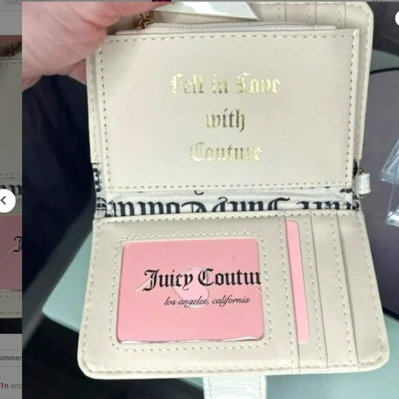 Juicy Couture Cream Wallet w/ Elegant Gold Charms - Picture 3 of 6